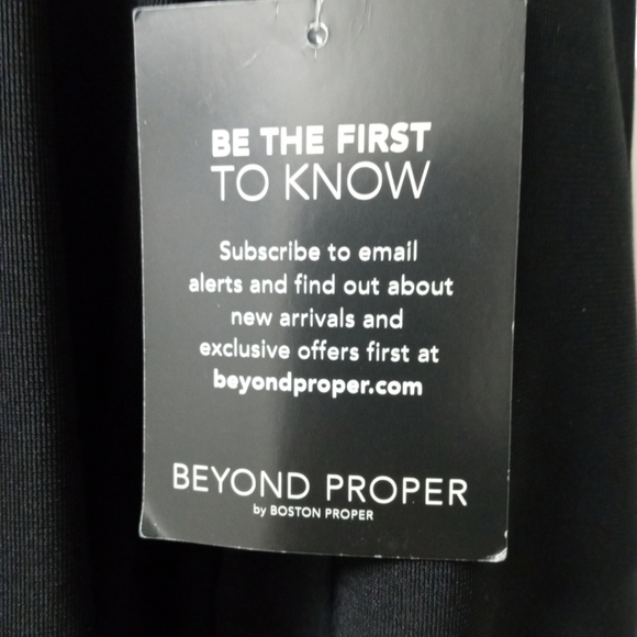 Boston Proper Open Shoulder Elegant Classy Business Casual LS Solid Black Top S - Picture 7 of 10